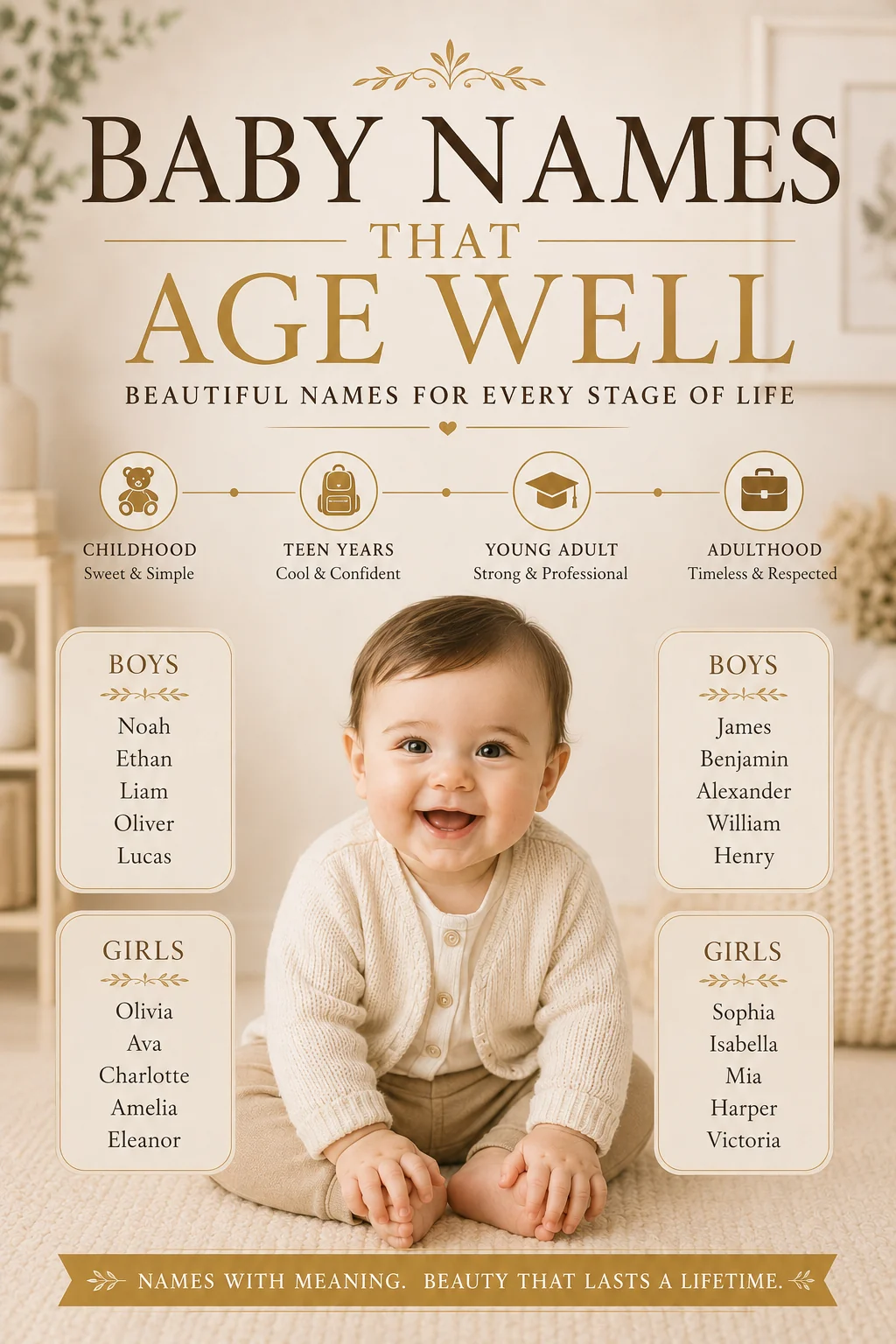 Baby Names That Age Well (Still Cool at 5, 25, and 75)